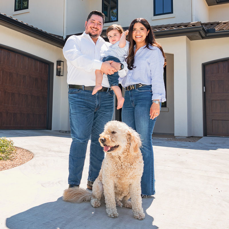 Josh Reyna with his wife Larissa and son, Rome