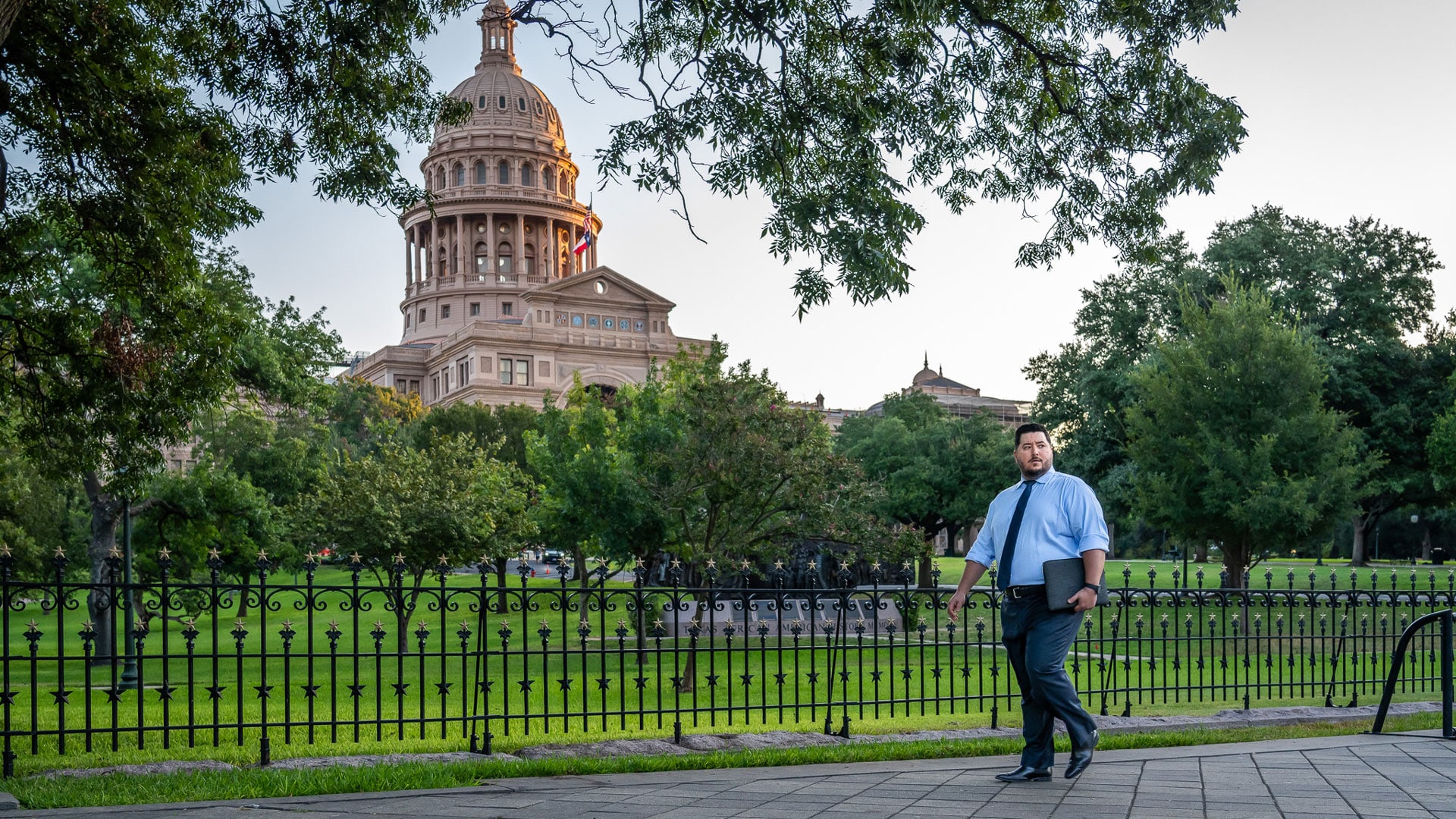 Josh Reyna outside the Texas State Capitol